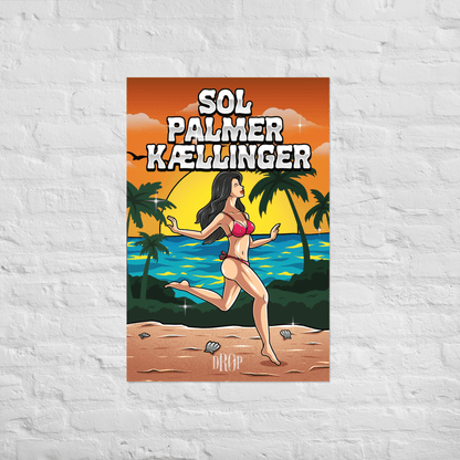 Sol, palmer og kællinger Plakat - Droep