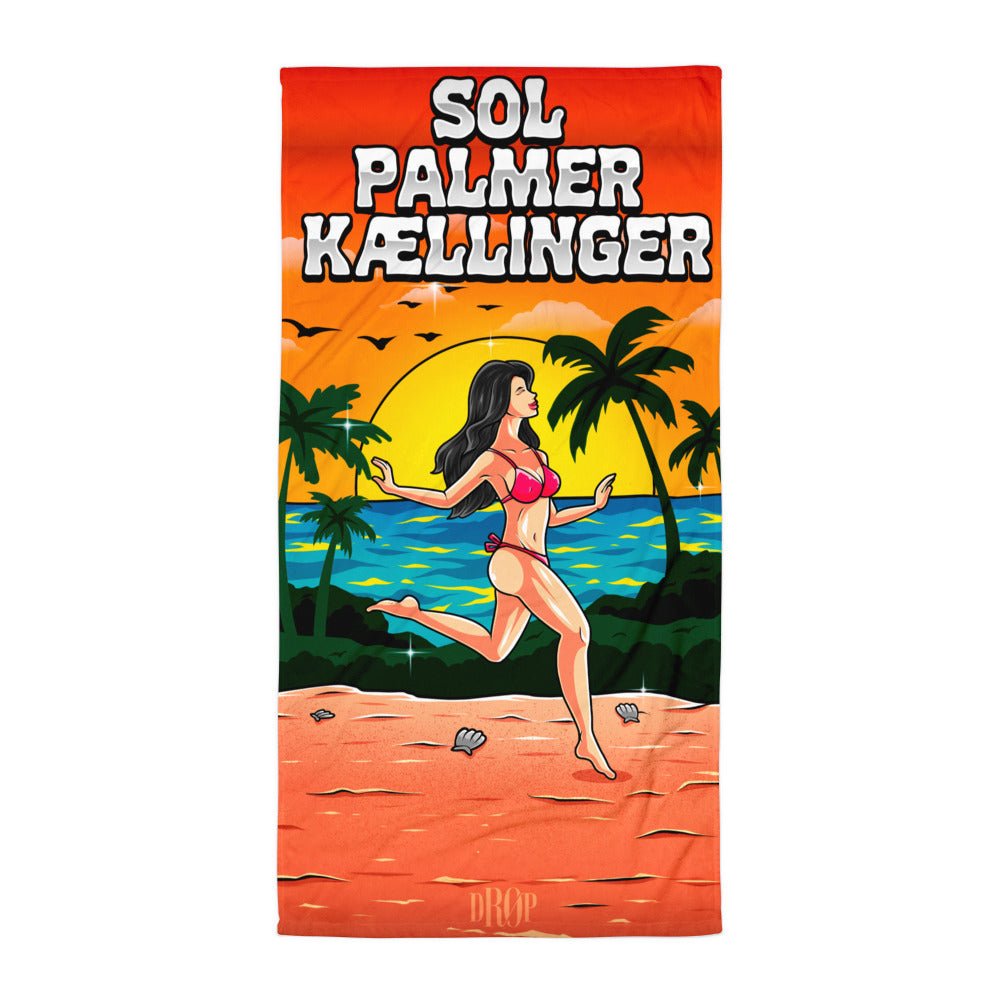 Sol, palmer og kællinger Håndklæde - Droep