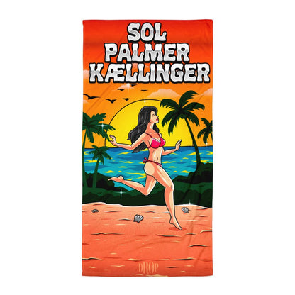 Sol, palmer og kællinger Håndklæde - Droep